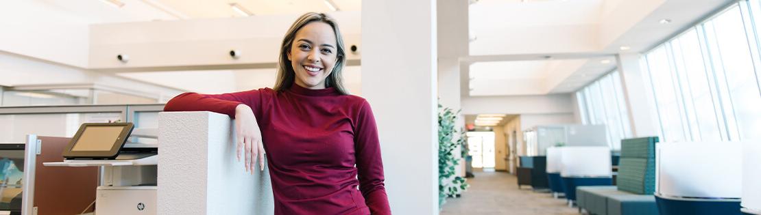 Student poses at a PCC campus.